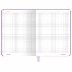 Блокнот с резинкой в клетку 96 л., А5 145&times;203 мм, твердая обложка, BRAUBERG, &laquo;Minimal&raquo;, сиреневый, 116322