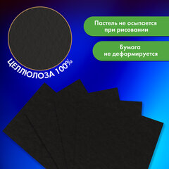 Бумага для пастели БОЛЬШАЯ А3 в папке, 20 листов ЧЕРНАЯ, 180 г/<wbr/>м<sup>2</sup>, BRAUBERG ART CLASSIC, 116348