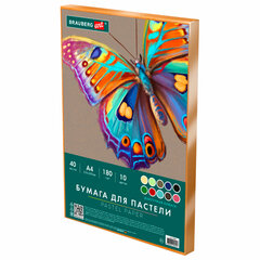Бумага для пастели А4 в коробке, 40 листов, 10 цветов, 180 г/<wbr/>м<sup>2</sup>, BRAUBERG ART CLASSIC, 116349