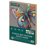 Бумага для пастели А4 в коробке, 40 листов, 10 цветов, 180 г/м<sup>2</sup>, BRAUBERG ART CLASSIC, 116349