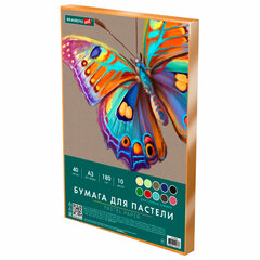 Бумага для пастели БОЛЬШАЯ А3 в коробке, 40 листов, 10 цветов, 180 г/<wbr/>м<sup>2</sup>, BRAUBERG ART CLASSIC, 116350