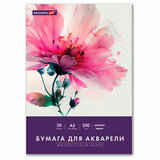 Бумага для акварели БОЛЬШАЯ А3 в папке, 20 листов, 200 г/м<sup>2</sup>, среднее зерно, BRAUBERG ART CLASSIC, 116352