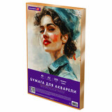 Бумага для акварели БОЛЬШАЯ А3 в коробке, 40 листов, 200 г/м<sup>2</sup>, среднее зерно, BRAUBERG ART CLASSIC, 116356
