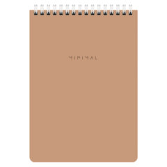 Блокнот А5 146&times;206 мм, 60 л., гребень, картон, жесткая подложка, клетка, BRAUBERG &laquo;Minimal Classic&raquo;, 116426