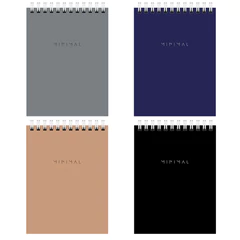 Блокнот МАЛЫЙ ФОРМАТ А6, 108&times;145 мм, 40 л., гребень, картон, клетка, BRAUBERG &laquo;Minimal Classic&raquo;, 116428