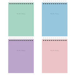 Блокнот МАЛЫЙ ФОРМАТ А6, 108&times;145 мм, 40 л., гребень, картон, клетка, BRAUBERG &laquo;Minimal Pastel&raquo;, 116429