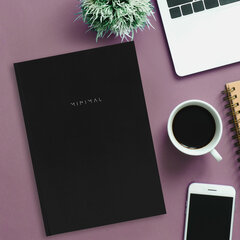 Блокнот БОЛЬШОЙ ФОРМАТ 200&times;290 мм, А4, 80 л., твердый, клетка, BRAUBERG &laquo;Minimal&raquo;, черный, 116432