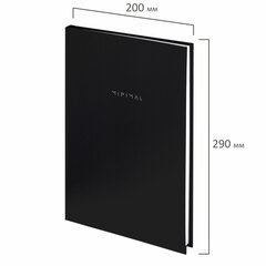 Блокнот БОЛЬШОЙ ФОРМАТ 200&times;290 мм, А4, 80 л., твердый, клетка, BRAUBERG &laquo;Minimal&raquo;, черный, 116432