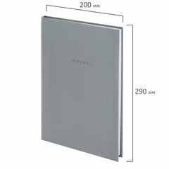 Блокнот БОЛЬШОЙ ФОРМАТ 200&times;290 мм, А4, 80 л., твердый, клетка, BRAUBERG &laquo;Minimal&raquo;, серый, 116433