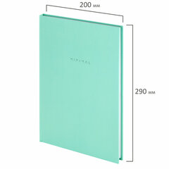 Блокнот БОЛЬШОЙ ФОРМАТ 200&times;290 мм, А4, 80 л., твердый, клетка, BRAUBERG &laquo;Minimal&raquo;, мятный, 116435
