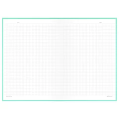 Блокнот БОЛЬШОЙ ФОРМАТ 200&times;290 мм, А4, 80 л., твердый, клетка, BRAUBERG &laquo;Minimal&raquo;, мятный, 116435