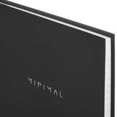 Блокнот А5 134&times;206 мм, 80 л., твёрдый, клетка, BRAUBERG &laquo;Minimal&raquo;, черный, 116436