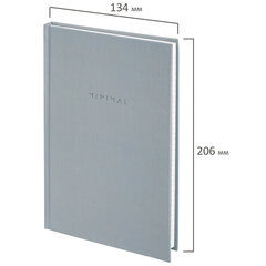 Блокнот А5 134&times;206 мм, 80 л., твёрдый, клетка, BRAUBERG &laquo;Minimal&raquo;, серый, 116437
