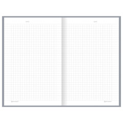 Блокнот А5 134&times;206 мм, 80 л., твёрдый, клетка, BRAUBERG &laquo;Minimal&raquo;, серый, 116437