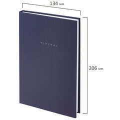 Блокнот А5 134&times;206 мм, 80 л., твёрдый, клетка, BRAUBERG &laquo;Minimal&raquo;, синий, 116439