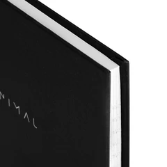 Блокнот МАЛЫЙ ФОРМАТ 110&times;147 мм, А6, 80 л., твердый, клетка, BRAUBERG &laquo;Minimal&raquo;, черный, 116444