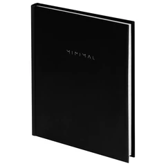 Блокнот МАЛЫЙ ФОРМАТ 110&times;147 мм, А6, 80 л., твердый, клетка, BRAUBERG &laquo;Minimal&raquo;, черный, 116444