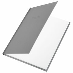 Блокнот МАЛЫЙ ФОРМАТ 110&times;147 мм, А6, 80 л., твердый, клетка, BRAUBERG &laquo;Minimal&raquo;, серый, 116445
