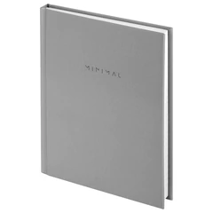 Блокнот МАЛЫЙ ФОРМАТ 110&times;147 мм, А6, 80 л., твердый, клетка, BRAUBERG &laquo;Minimal&raquo;, серый, 116445