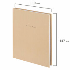 Блокнот МАЛЫЙ ФОРМАТ 110&times;147 мм, А6, 80 л., твердый, клетка, BRAUBERG &laquo;Minimal&raquo;, бежевый, 116446