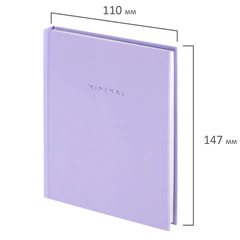 Блокнот МАЛЫЙ ФОРМАТ 110&times;147 мм, А6, 80 л., твердый, клетка, BRAUBERG &laquo;Minimal&raquo;, сиреневый, 116448