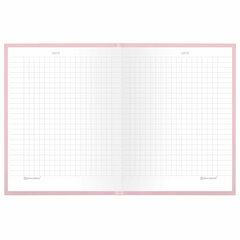 Блокнот МАЛЫЙ ФОРМАТ 110&times;147 мм, А6, 80 л., твердый, клетка, BRAUBERG &laquo;Minimal&raquo;, розовый, 116449