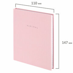 Блокнот МАЛЫЙ ФОРМАТ 110&times;147 мм, А6, 80 л., твердый, клетка, BRAUBERG &laquo;Minimal&raquo;, розовый, 116449