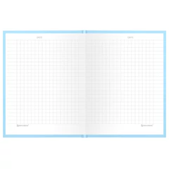 Блокнот МАЛЫЙ ФОРМАТ 110&times;147 мм, А6, 80 л., твердый, клетка, BRAUBERG &laquo;Minimal&raquo;, голубой, 116450