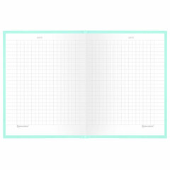 Блокнот МАЛЫЙ ФОРМАТ 110&times;147 мм, А6, 80 л., твердый, клетка, BRAUBERG &laquo;Minimal&raquo;, мятный, 116451