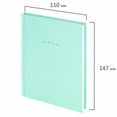 Блокнот МАЛЫЙ ФОРМАТ 110&times;147 мм, А6, 80 л., твердый, клетка, BRAUBERG &laquo;Minimal&raquo;, мятный, 116451