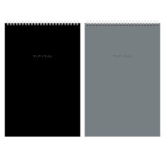 Блокнот ДЭК А4, 198&times;297 мм, 80 л., КОМПЛЕКТ 2 шт., гребень, подложка, BRAUBERG &laquo;Minimal Classic&raquo;, 116452