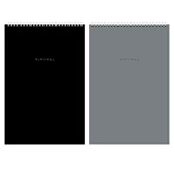 Блокнот ДЭК А4, 198х297 мм, 80 л., КОМПЛЕКТ 2 шт., гребень, подложка, BRAUBERG "Minimal Classic", 116452