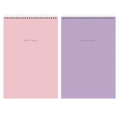 Блокнот ДЭК А4, 200&times;290 мм, 80 л., КОМПЛЕКТ 2 шт., гребень, подложка, BRAUBERG &laquo;Minimal Pastel&raquo;, 116453