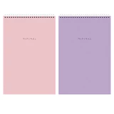 Блокнот ДЭК А4, 200х290 мм, 80 л., КОМПЛЕКТ 2 шт., гребень, подложка, BRAUBERG "Minimal Pastel", 116453