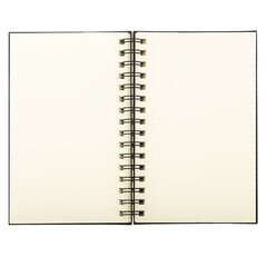 Скетчбук, слоновая кость 140 г/<wbr/>м<sup>2</sup> 130&times;210 мм, 80 л., КОЖЗАМ, гребень, BRAUBERG ART CLASSIC, черный, 116475