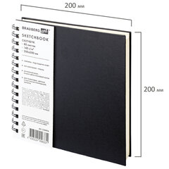 Скетчбук, слоновая кость 140 г/<wbr/>м<sup>2</sup> 200&times;200 мм, 80 л., КОЖЗАМ, гребень, BRAUBERG ART CLASSIC, черный, 116476