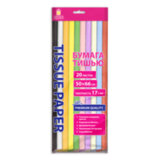 Цветная бумага ТИШЬЮ 17 г/м2, 50х66 см, 20 листов, 10 цветов, пастель ассорти, ЗОЛОТАЯ СКАЗКА, 116493