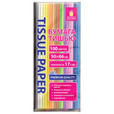Цветная бумага ТИШЬЮ 17 г/м2, 50х66 см, 100 листов, 20 цветов, пастель ассорти, ЗОЛОТАЯ СКАЗКА, 116495