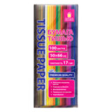 Цветная бумага ТИШЬЮ 17 г/м2, 50х66 см, 100 листов, 20 цветов, интенсив ассорти, ЗОЛОТАЯ СКАЗКА, 116496