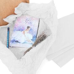 Цветная бумага ТИШЬЮ 17 г/<wbr/>м<sup>2</sup>, 50&times;66 см, 50 листов в рулоне, белая, ЗОЛОТАЯ СКАЗКА, 116500