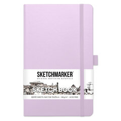 Скетчбук, слоновая кость, 140 г/м2, 130х210 мм, 80 л., КОЖЗАМ, резинка, SKETCHMARKER, 3 цвета ПАСТЕЛЬ, 2972