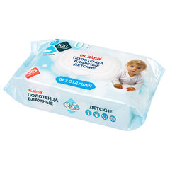 Полотенца влажные детские гипоаллергенные 80 шт., БОЛЬШИЕ XXL 16,5&times;25 см, без отдушки, LAIMA Kids, 116525