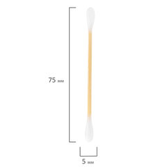Ватные палочки КОМПЛЕКТ 100 шт., бамбуковый стик, 100% хлопок, зип-лок, ЗОЛОТОЙ ИДЕАЛ, 116556