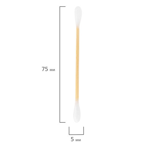 Ватные палочки КОМПЛЕКТ 200 шт.,бамбуковый стик,100% хлопок,пластиковый стакан, ЗОЛОТОЙ ИДЕАЛ,116557