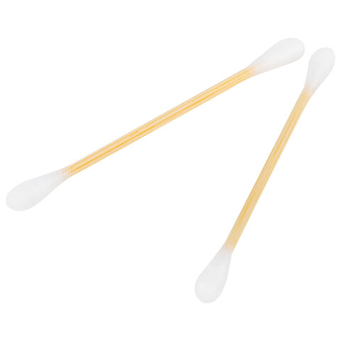 Ватные палочки КОМПЛЕКТ 200 шт.,бамбуковый стик,100% хлопок,пластиковый стакан, ЗОЛОТОЙ ИДЕАЛ,116557