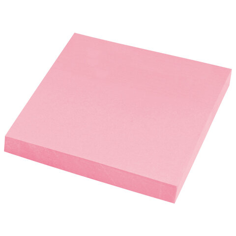 Блок самоклеящийся (стикеры) STAFF STANDARD, ПАСТЕЛЬНЫЙ 76х76 мм, розовый, 100 листов, 116576