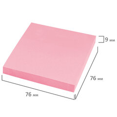 Блок самоклеящийся (стикеры) STAFF STANDARD, ПАСТЕЛЬНЫЙ 76&times;76 мм, розовый, 100 листов, 116576