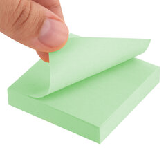 Блок самоклеящийся (стикеры) STAFF STANDARD, ПАСТЕЛЬНЫЙ 51&times;51 мм, зеленый, 100 листов, 116579