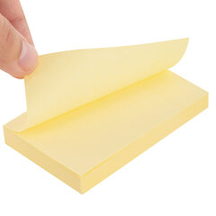 Блок самоклеящийся (стикеры) STAFF STANDARD, ПАСТЕЛЬНЫЙ 76&times;51 мм, желтый, 100 листов, 116581