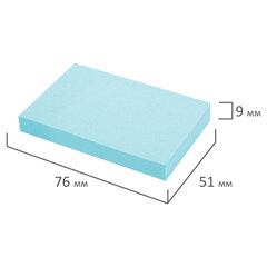 Блок самоклеящийся (стикеры) STAFF STANDARD, ПАСТЕЛЬНЫЙ 76&times;51 мм, голубой, 100 листов, 116582